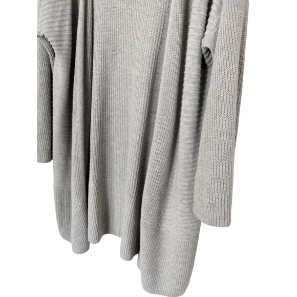 Mossimo Size Large Cardigan Womens Ribbed Open Front Light Gray Long Sleeve Knit - Picture 4 of 9